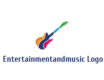 colorful guitar music logo