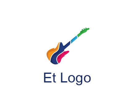 colorful guitar music logo