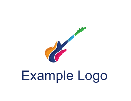 colorful guitar music logo