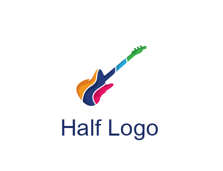 colorful guitar music logo