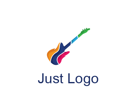 colorful guitar music logo