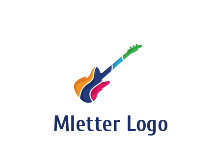 colorful guitar music logo