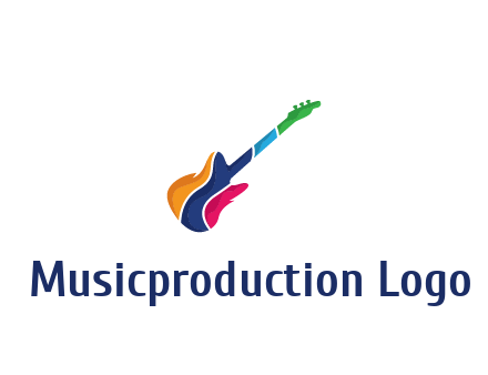 colorful guitar music logo