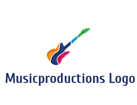 colorful guitar music logo