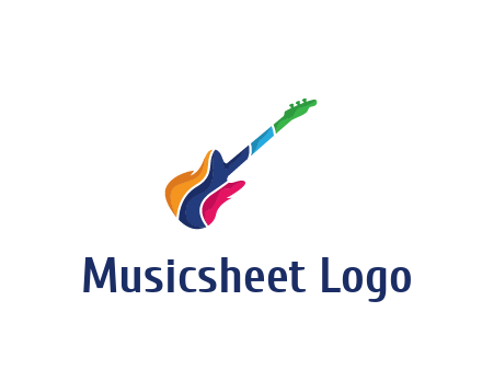 colorful guitar music logo