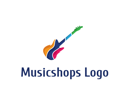 colorful guitar music logo