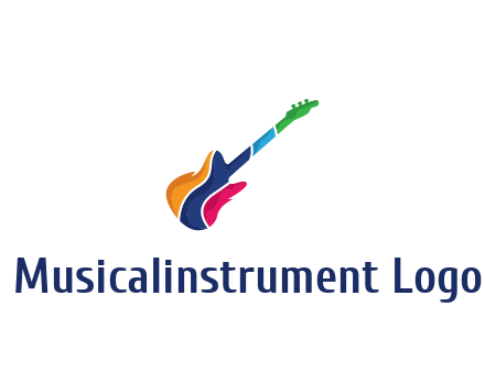colorful guitar music logo