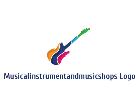 colorful guitar music logo