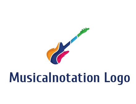 colorful guitar music logo