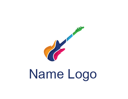 colorful guitar music logo