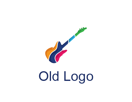 colorful guitar music logo