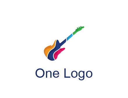 colorful guitar music logo
