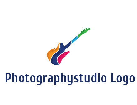 colorful guitar music logo