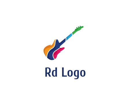 colorful guitar music logo