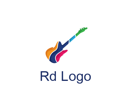 colorful guitar music logo