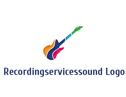 colorful guitar music logo