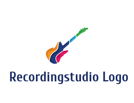 colorful guitar music logo