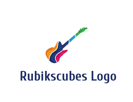 colorful guitar music logo