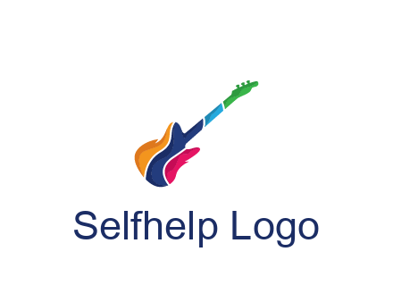 colorful guitar music logo
