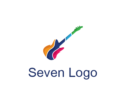 colorful guitar music logo