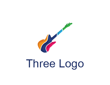 colorful guitar music logo