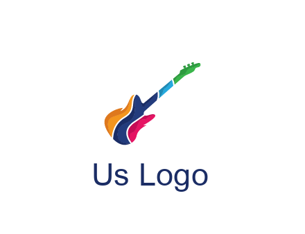 colorful guitar music logo