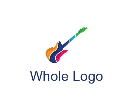 colorful guitar music logo