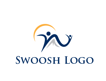 swoosh with people community logo