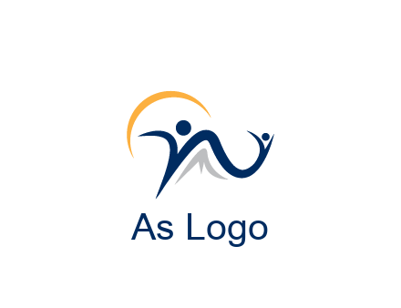swoosh with people community logo