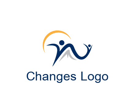 swoosh with people community logo