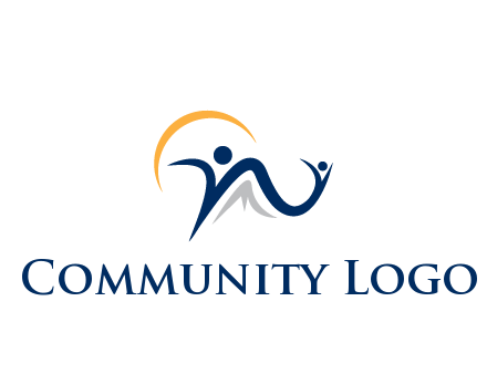 swoosh with people community logo