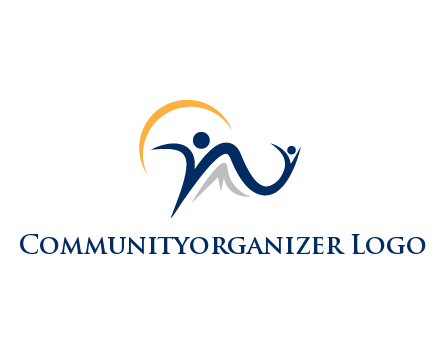 swoosh with people community logo