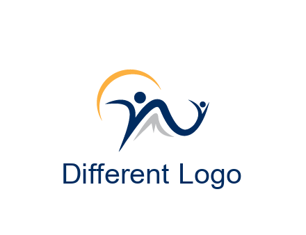 swoosh with people community logo
