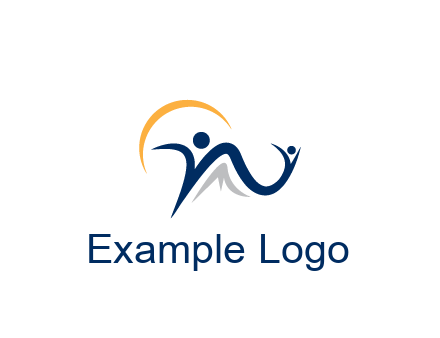 swoosh with people community logo