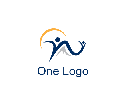 swoosh with people community logo