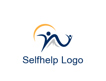 swoosh with people community logo
