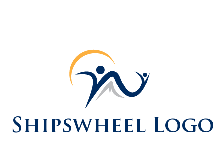 swoosh with people community logo