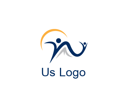 swoosh with people community logo