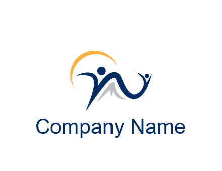 swoosh with people community logo