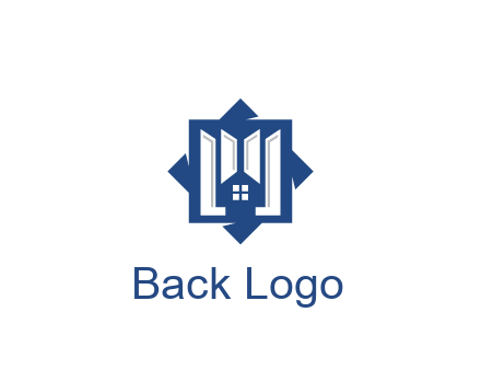abstract rhombus with house real estate logo
