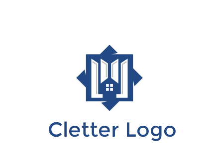 abstract rhombus with house real estate logo