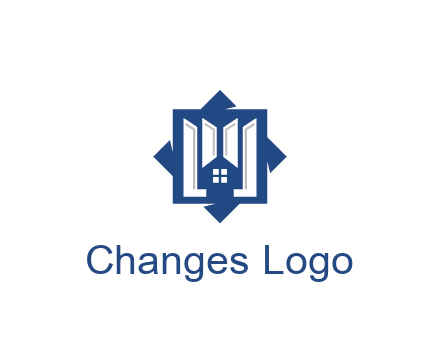 abstract rhombus with house real estate logo