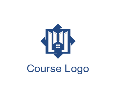 abstract rhombus with house real estate logo