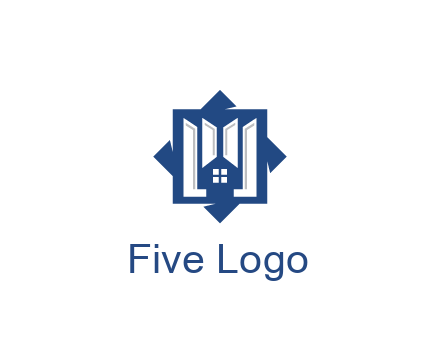 abstract rhombus with house real estate logo
