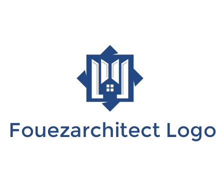 abstract rhombus with house real estate logo