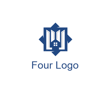abstract rhombus with house real estate logo