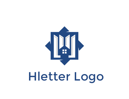 abstract rhombus with house real estate logo