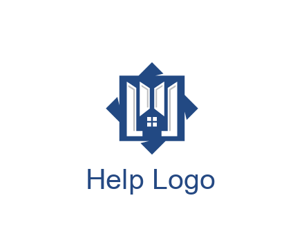 abstract rhombus with house real estate logo