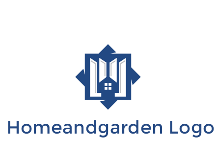 abstract rhombus with house real estate logo