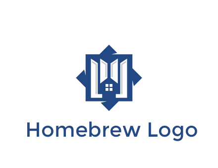 abstract rhombus with house real estate logo